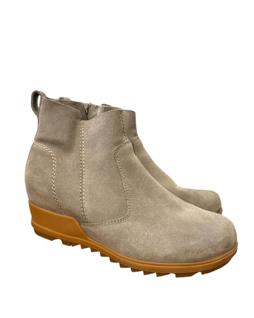 Sorel Evie Wedge Waterproof Gray Suede Bootie Women size 9